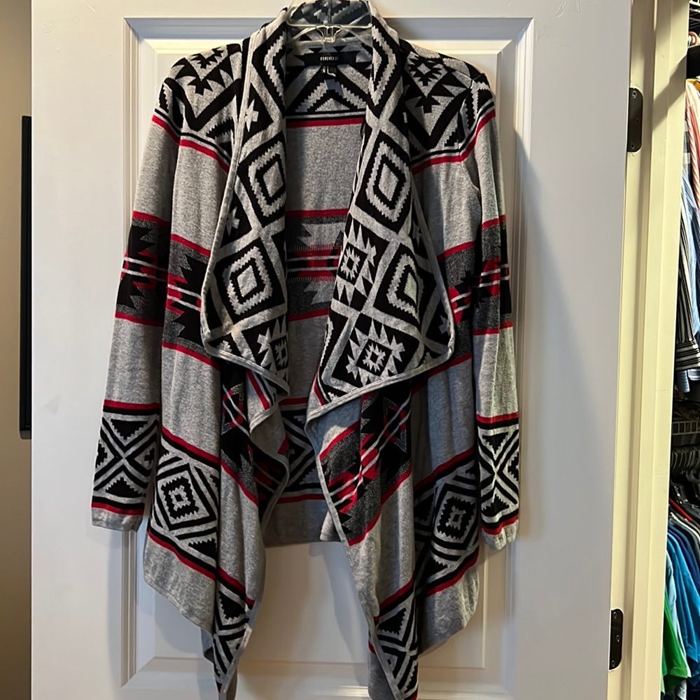 Forever 21 Aztec print open front cardigan sweater